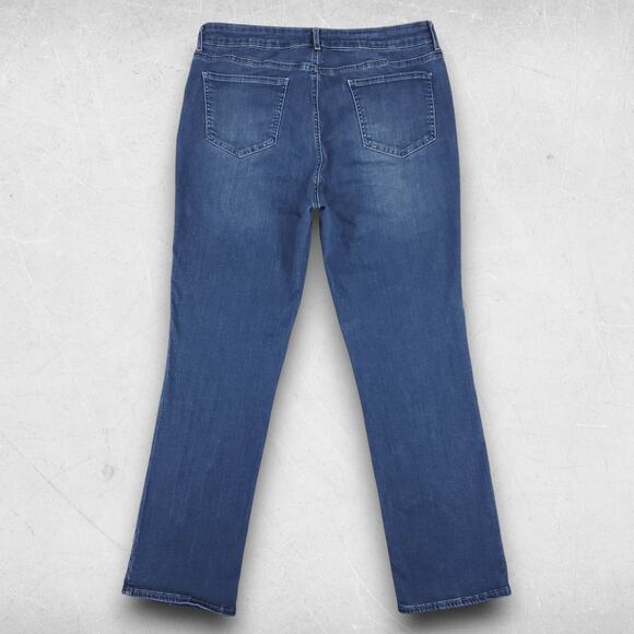 NYDJ Marilyn Jeans Women 14 Blue Straight Leg Lift x Tuck Technology Sustainable - Picture 3 of 13